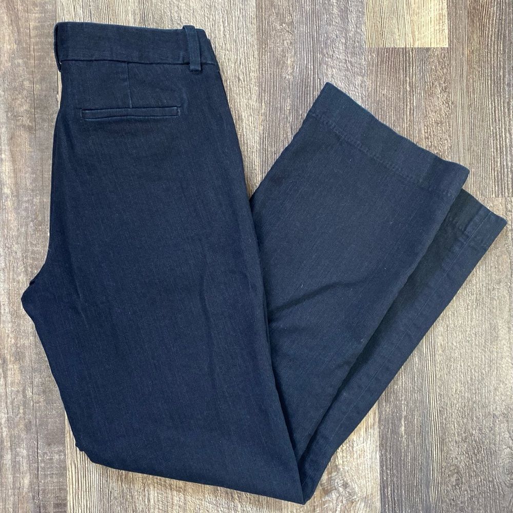 J. Crew Mid Rise Dark Wash Straight Leg Stretch Blue Jeans Women's Size 8
